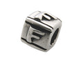Zable™ Sterling Silver Block F-Letter Bead / Charm