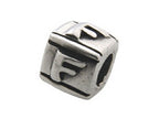 Zable™ Sterling Silver Block F-Letter Bead / Charm