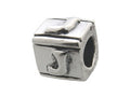 Zable™ Sterling Silver Block J-Letter Bead / Charm