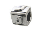 Zable™ Sterling Silver Block J-Letter Bead / Charm