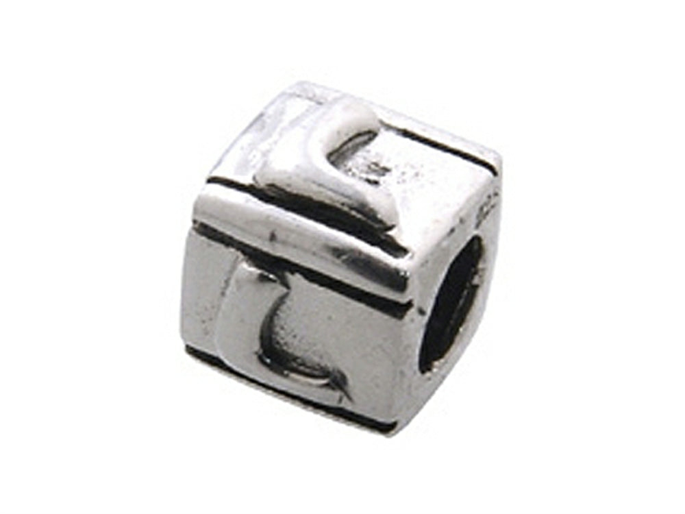 Zable™ Sterling Silver Block L-Letter Bead / Charm