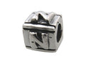 Zable™ Sterling Silver Block N-Letter Bead / Charm