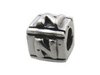 Zable™ Sterling Silver Block N-Letter Bead / Charm