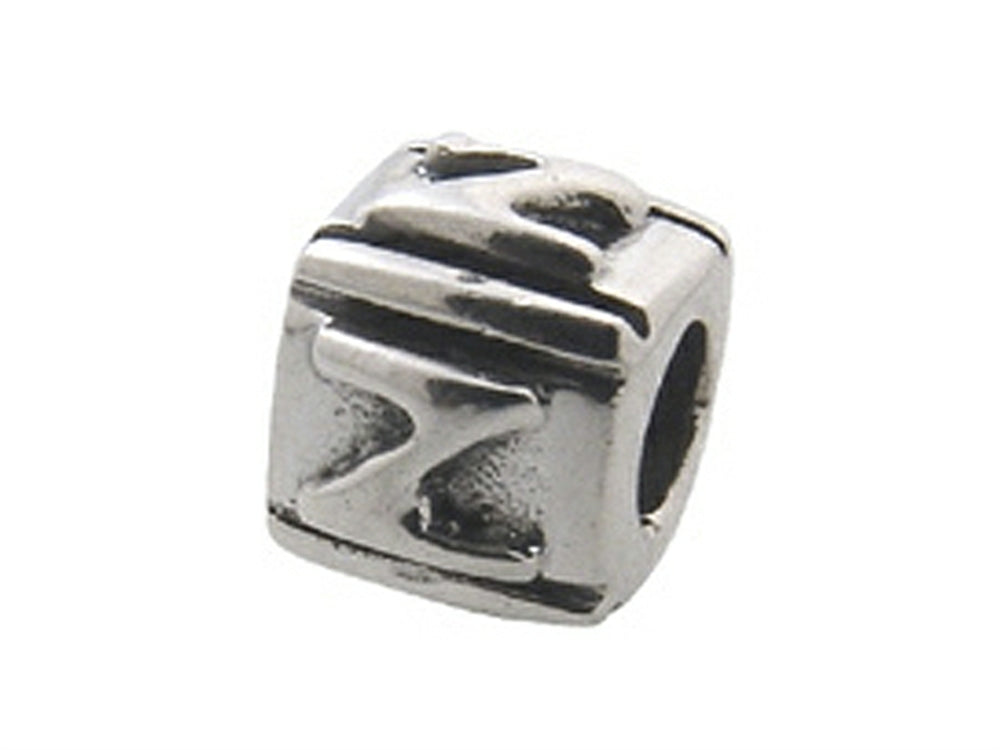 Zable™ Sterling Silver Block Z-Letter Bead / Charm