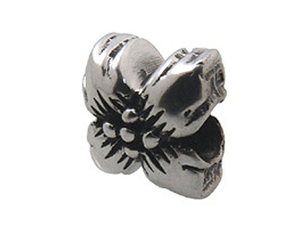 Zable™ Sterling Silver Flower-Big Leaves Bead / Charm