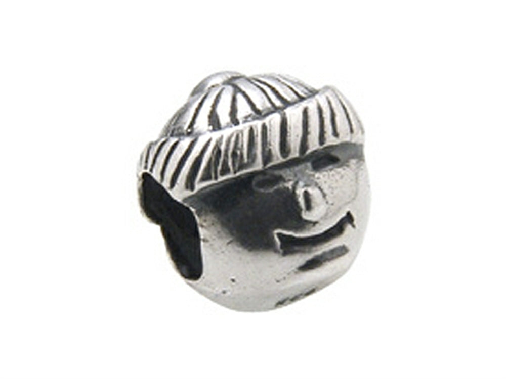 Zable™ Sterling Silver Boy Face Bead / Charm