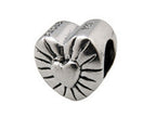 Zable™ Sterling Silver Heart with Sun Burst Bead / Charm
