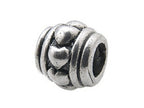 Zable™ Sterling Silver Tube with Hearts Bead / Charm