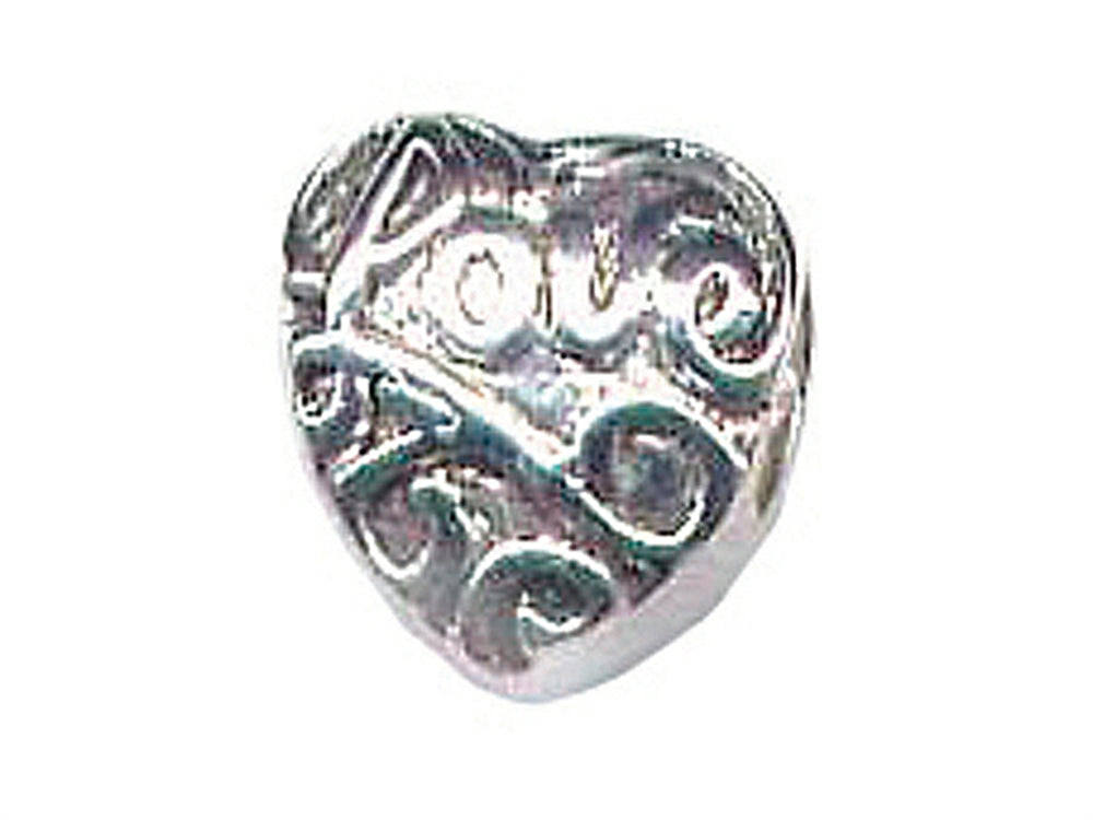 Zable™ Sterling Silver Love Heart Bead / Charm