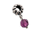 Zable™ Sterling Silver February Crystal Dangle Bead / Charm