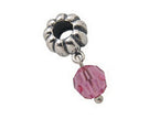 Zable™ Sterling Silver October Crystal Dangle Bead / Charm