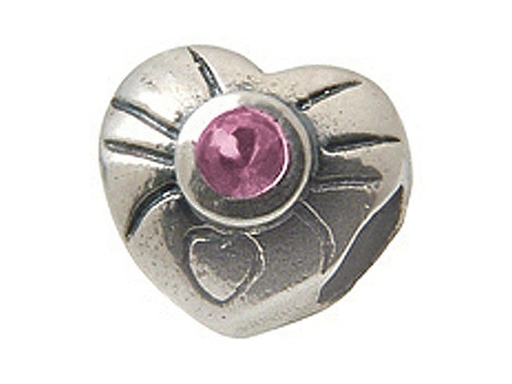 Zable™ Sterling Silver June Birth Month Heart Bead / Charm
