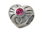 Zable™ Sterling Silver October Birth Month Heart Bead / Charm