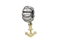 Zable™ Sterling Silver and Yellow Gold Anchor Dangle Bead / Charm