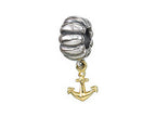 Zable™ Sterling Silver and Yellow Gold Anchor Dangle Bead / Charm