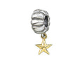 Zable™ Sterling Silver and Yellow Gold Star Dangle Bead / Charm
