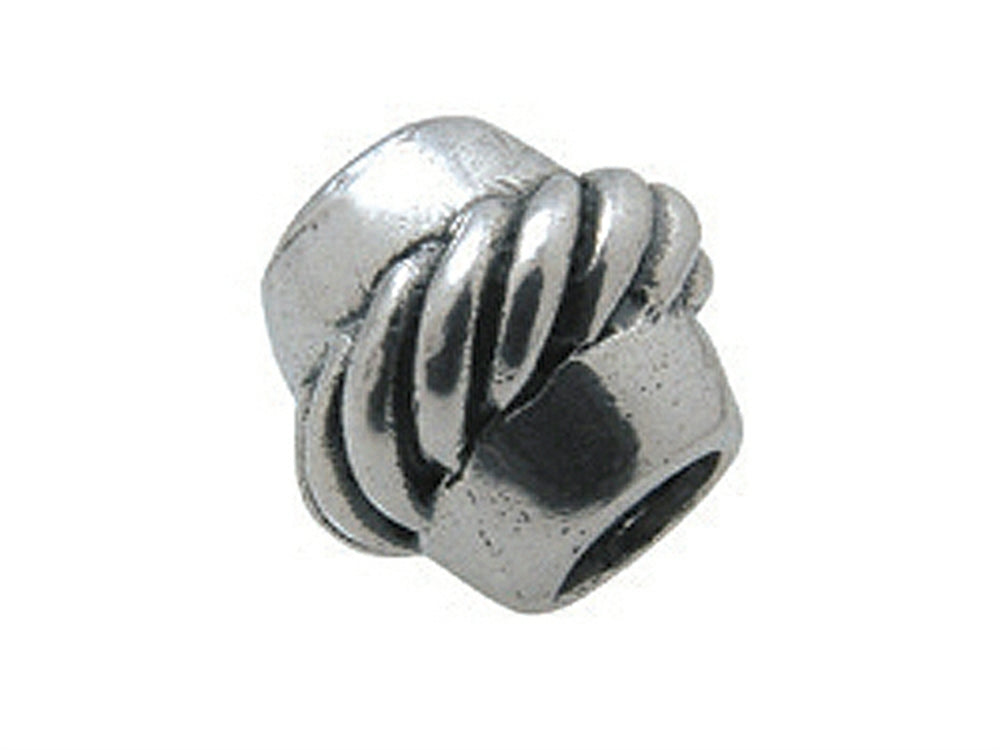 Zable™ Sterling Silver Spacer with Rope Around Bead / Charm