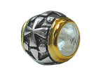 Zable™ Sterling Silver Gold Cross Barrel Bead / Charm