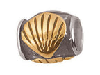 Zable™ Sterling Silver Gold Shell Barrel Compatible Bead / Charm