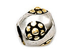 Zable™ Sterling Silver Gold Daisies Barrel Bead / Charm