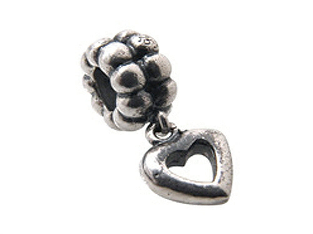 Zable™ Sterling Silver Dangle Heart Bead / Charm