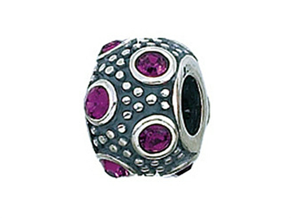 Zable™ Sterling Silver February Crystal Ball Bead / Charm