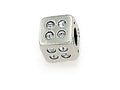 Zable™ Sterling Silver Cube with White Stones Bead / Charm