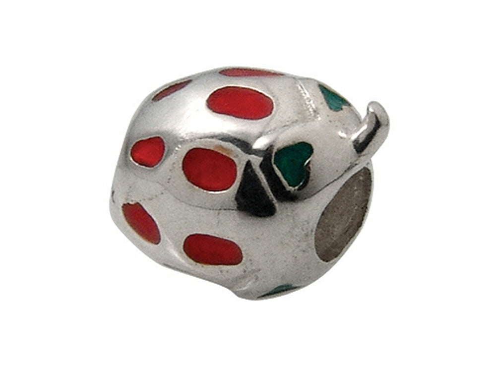 Zable™ Sterling Silver Strawberry with Red Enamel Bead / Charm