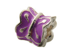 Zable™ Sterling Silver Purple Enamel Butterfly Bead / Charm