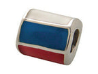 Zable™ Sterling Silver Russia Enamel Flag Bead / Charm