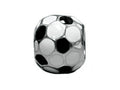 Zable™ Sterling Silver Soccer Ball, Enameled Bead / Charm
