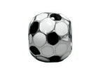 Zable™ Sterling Silver Soccer Ball, Enameled Bead / Charm