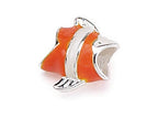 Zable™ Sterling Silver Clown Fish, Enameled Bead / Charm