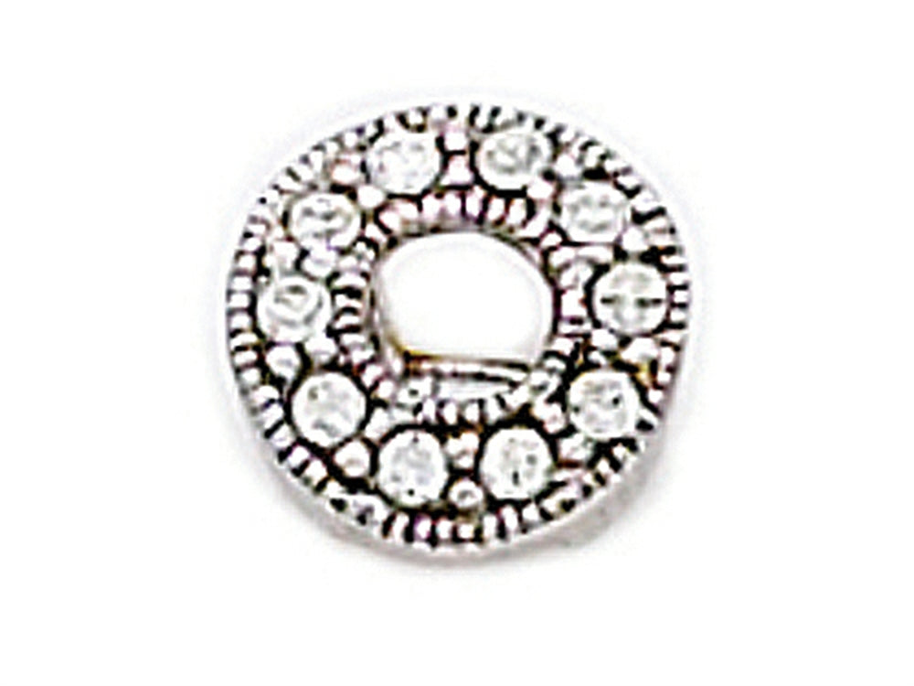 Zable™ Sterling Silver C.Z. Circle Bead / Charm