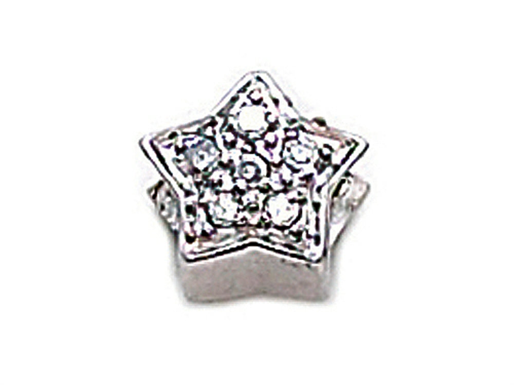 Zable™ Sterling Silver C.Z. Star Bead / Charm