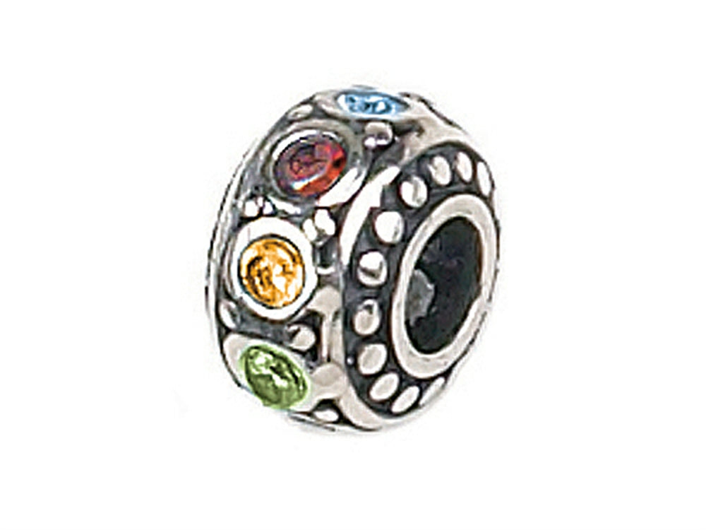 Zable™ Sterling Silver Multicolor Crystals Bead / Charm