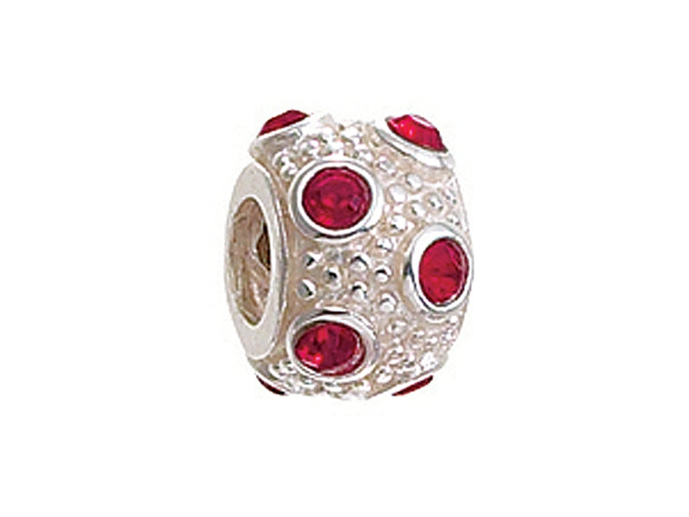 Zable™ Sterling Silver July Crystal Ball Non-oxidized Bead / Charm