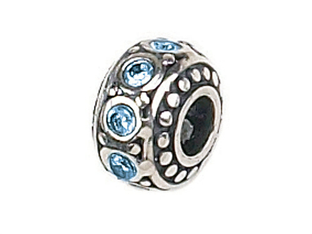 Zable™ Sterling Silver Crystal Birth Month March Bead / Charm