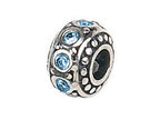Zable™ Sterling Silver Crystal Birth Month March Bead / Charm