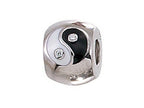 Zable™ Sterling Silver Enameled Yin/Yang Bead with CZ Bead / Charm