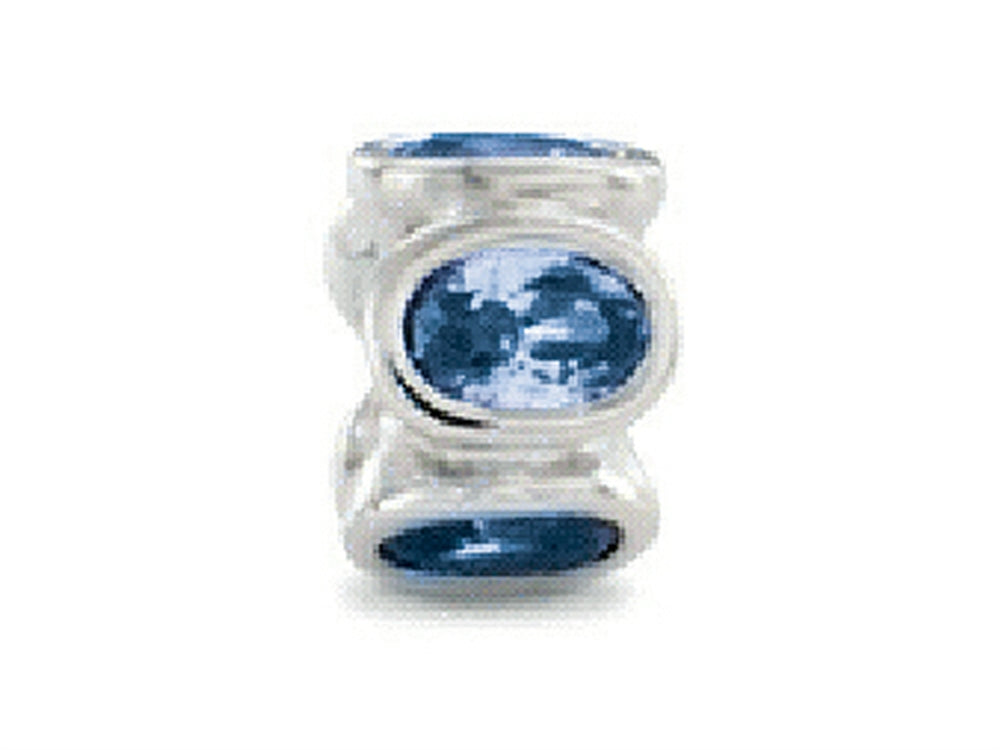 Zable™ Sterling Silver Bezel Set Ovals March Bead / Charm