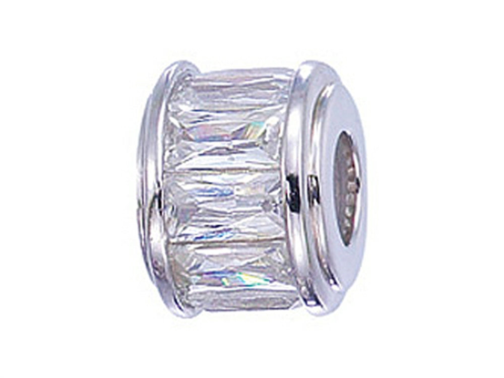 Zable™ Sterling Silver Baguette CZ's Bead / Charm