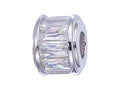 Zable™ Sterling Silver Baguette CZ's Bead / Charm