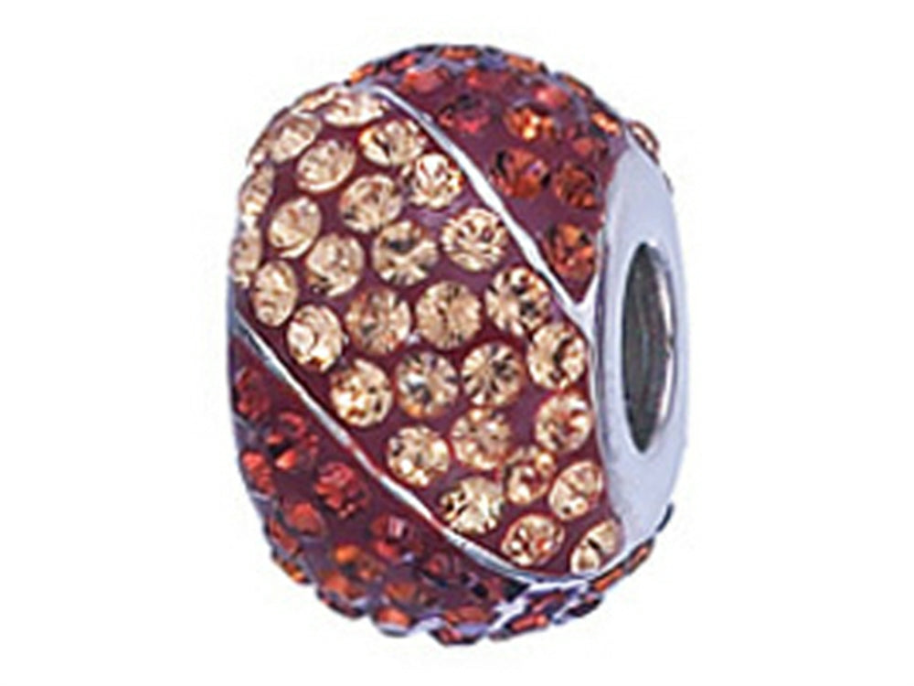 Zable™ Sterling Silver Chocolate/Coffee Stripe Bead / Charm