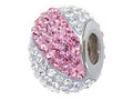 Zable™ Sterling Silver Light Pink and White Stripes Bead / Charm