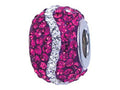 Zable™ Sterling Silver Pink and White Wave Bead / Charm