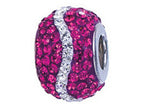 Zable™ Sterling Silver Pink and White Wave Bead / Charm