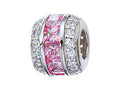 Zable™ Sterling Silver Pink and White CZ's Compatible Bead / Charm
