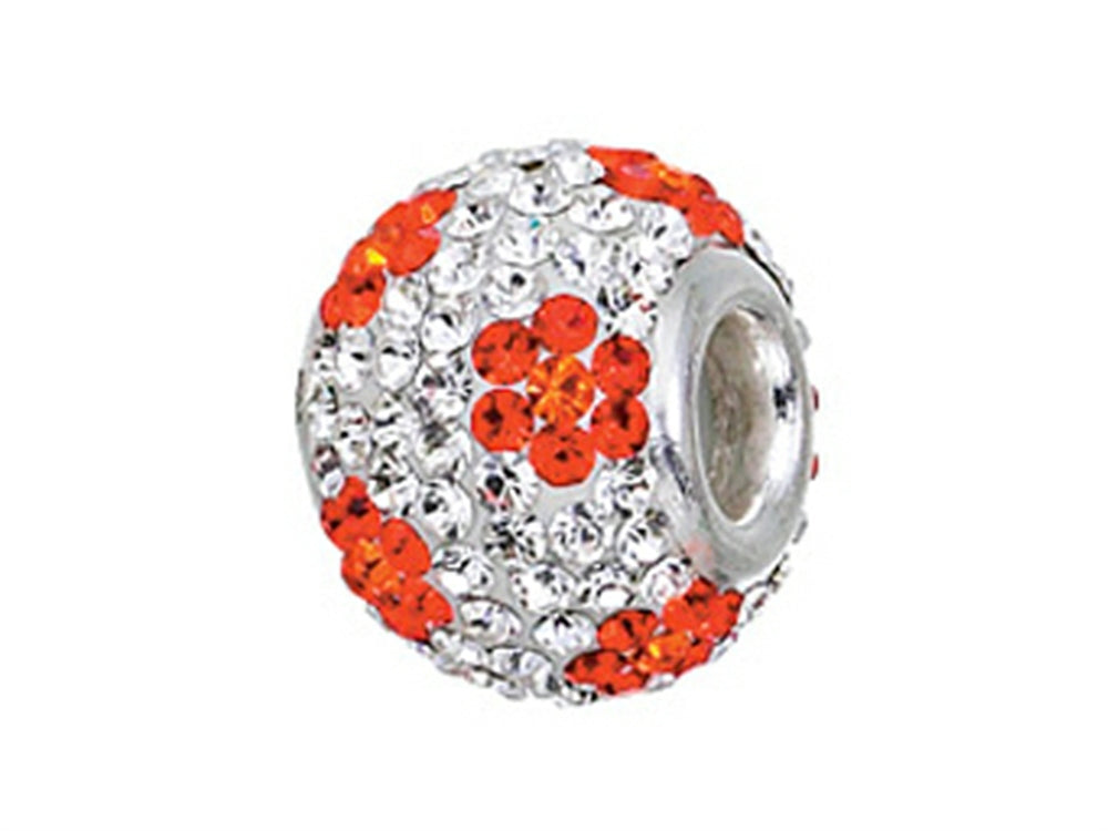 Zable™ Sterling Silver Orange Flower Bead / Charm