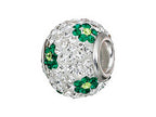 Zable™ Sterling Silver Green Flower Bead / Charm